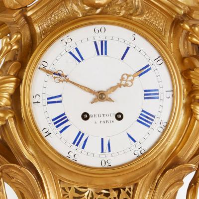  Bertoud Large gilt bronze antique French cartel clock by Bertoud