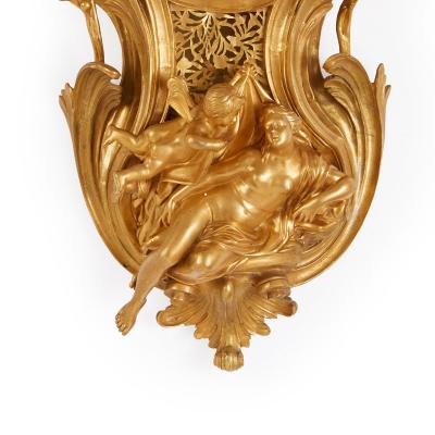  Bertoud Large gilt bronze antique French cartel clock by Bertoud