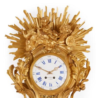  Bertoud Large gilt bronze antique French cartel clock by Bertoud