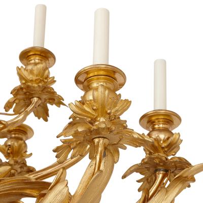  Beurdeley Monumental gilt and patinated bronze candelabra by Beurdeley