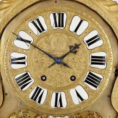  Beurdeley Very large Louis XV style gilt bronze mantel clock by Beurdeley