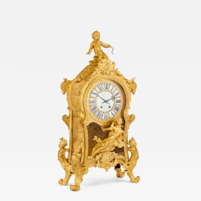  Beurdeley Very large antique Louis XV style mantel clock by Beurdeley and Raingo Fr res