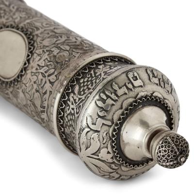  Bezalel Large Silver Megillah Case with Esther Scroll by Bezalel