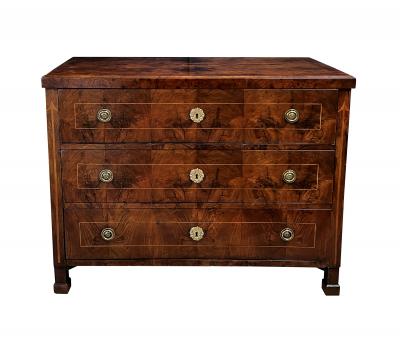  Biedermeier Austrian Biedermeier Mahogany Veneered Chest of Drawers