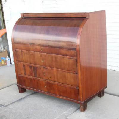  Biedermeier Biedermeier Cylinder Roll Top Desk with drawers