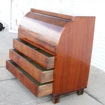  Biedermeier Biedermeier Cylinder Roll Top Desk with drawers