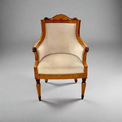  Biedermeier Fine Pair of Biedermeier Armchairs Italy 1827