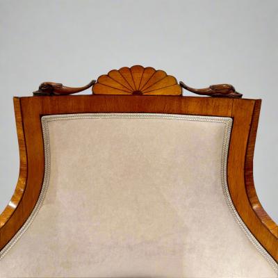  Biedermeier Fine Pair of Biedermeier Armchairs Italy 1827