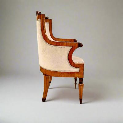  Biedermeier Fine Pair of Biedermeier Armchairs Italy 1827