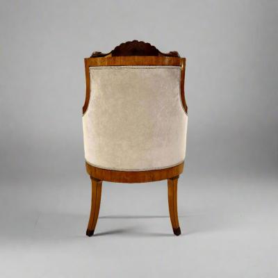  Biedermeier Fine Pair of Biedermeier Armchairs Italy 1827