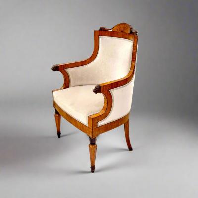  Biedermeier Fine Pair of Biedermeier Armchairs Italy 1827