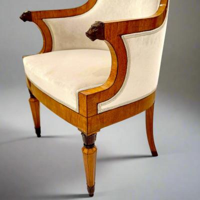  Biedermeier Fine Pair of Biedermeier Armchairs Italy 1827