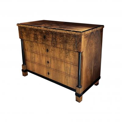  Biedermeier German Biedermeier Black Walnut and Ebonized Chest of Drawers