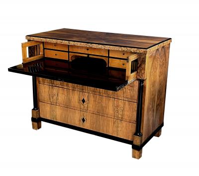  Biedermeier German Biedermeier Black Walnut and Ebonized Chest of Drawers