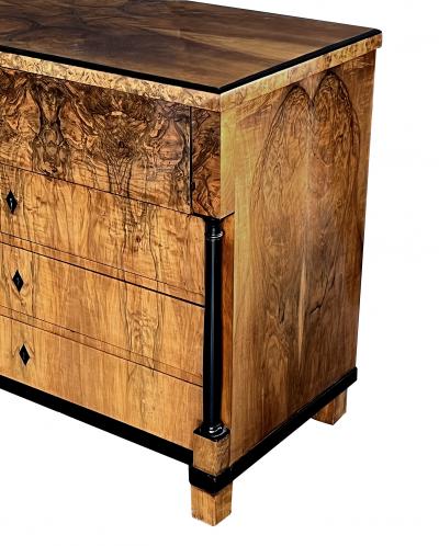  Biedermeier German Biedermeier Black Walnut and Ebonized Chest of Drawers