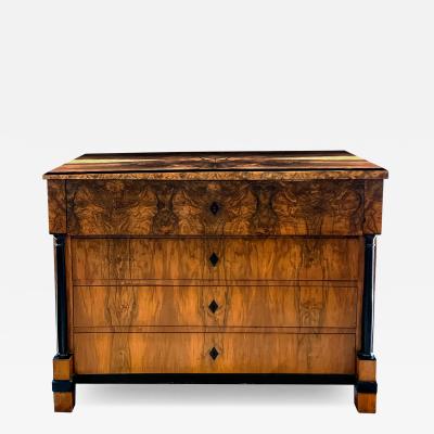  Biedermeier German Biedermeier Black Walnut and Ebonized Chest of Drawers