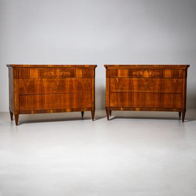  Biedermeier Pair of Biedermeier Chests of Drawers Italy 19th Century