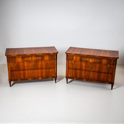  Biedermeier Pair of Biedermeier Chests of Drawers Italy 19th Century