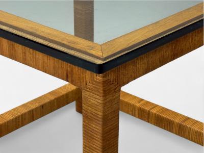  Bielecky Brothers Bielecky Brothers Modern Side Tables Cane Wrap Glass USA 21st C 