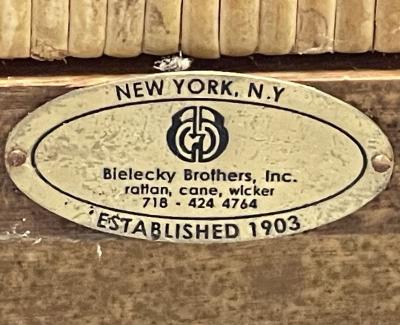  Bielecky Brothers Bielecky Brothers Modern Side Tables Cane Wrap Glass USA 21st C 