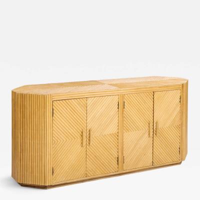  Bielecky Brothers Bielecky Brothers Style Mid Century Split Pencil Reed Bamboo Credenza