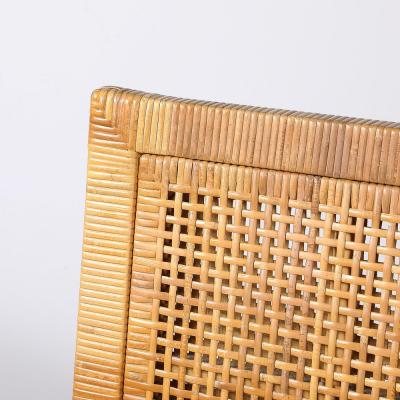 Bielecky Brothers Mid Century Rattan Bamboo Wrapped Upholstered Chair signed Bielecky Brothers