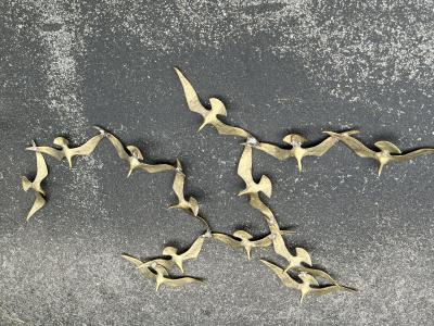  Bijan MODERN BRASS SEAGULL WALL SCULPTURE BY BIJAN