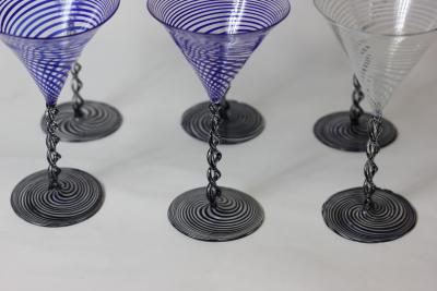  Bimini Glass Bimini Glass Set of Six Martini Glasses by Fritz Lampi 1925 Austria