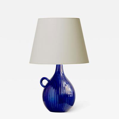  Bing Gr ndahl Jaunty jug form table lamp in deep blue by Bing Gr ndahl