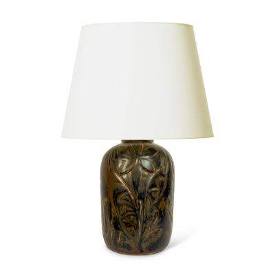  Bing Gr ndahl Table Lamp with Floral Relief by Cathinka Olsen for Bing Groendahl