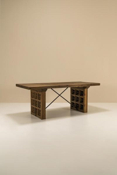 Biosca Biosca Dining Table With Geometric Patterns In Pine Spain 1960s