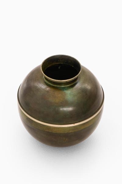  Birka Metall Art Deco Vase in Brass and Bronze by Birka Metall 1930s