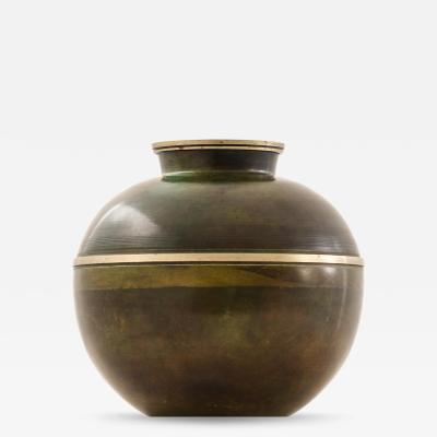  Birka Metall Art Deco Vase in Brass and Bronze by Birka Metall 1930s
