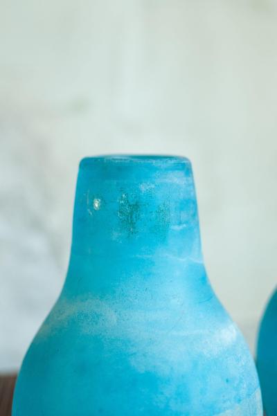  Bisazza Vetro Pair of Murano Glass Vases Produced By Bisazza