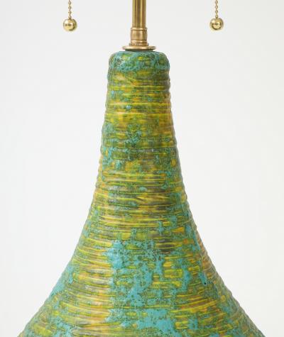  Bitossi 1960s Italian Lava Glaze Large Table Lamps