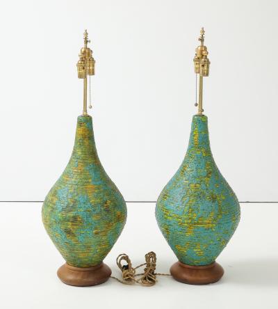  Bitossi 1960s Italian Lava Glaze Large Table Lamps