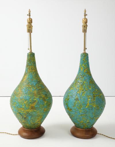  Bitossi 1960s Italian Lava Glaze Large Table Lamps
