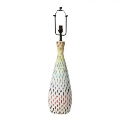  Bitossi Aldo Bitossi Table Lamp Multi Color Piume Signed