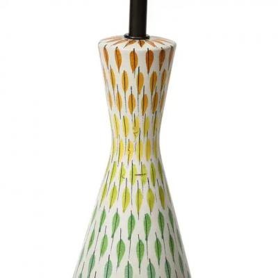  Bitossi Aldo Bitossi Table Lamp Multi Color Piume Signed