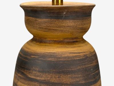 Bitossi Aldo Londi Bitossi Ceramic Brass Table Lamp Italy 1950s