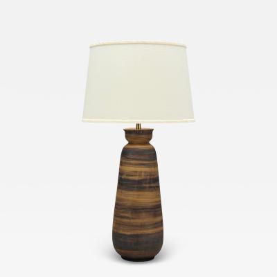  Bitossi Aldo Londi Bitossi Ceramic Brass Table Lamp Italy 1950s