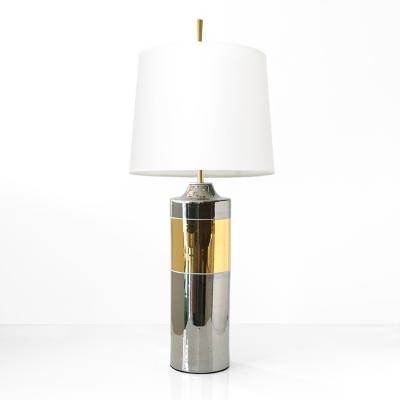  Bitossi BITOSSI BERGBOMS GLAZED EARTHENWARE TABLE LAMP SILVER GOLD SWEDEN 1960