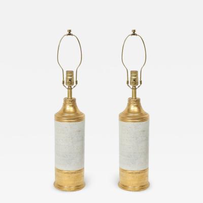  Bitossi Birch Tree Gold Glazed Ceramic Lamps