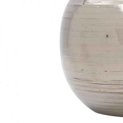 Bitossi Bitossi Ball Vase Ceramic Brushed Metallic Platinum Luster