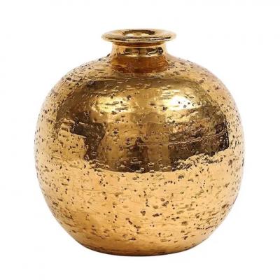  Bitossi Bitossi Ball Vase Ceramic Metallic Gold