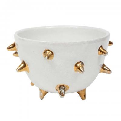  Bitossi Bitossi Bowl Ceramic White Gold Spikes Signed
