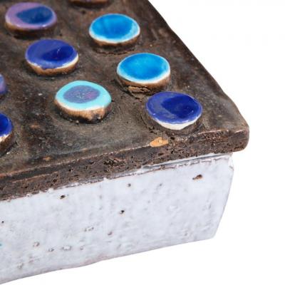  Bitossi Bitossi Box Ceramic Applied Discs Blue Purple White Brown Signed