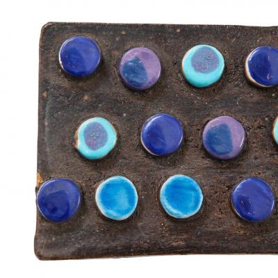  Bitossi Bitossi Box Ceramic Applied Discs Blue Purple White Brown Signed