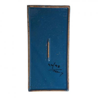  Bitossi Bitossi Box Ceramic Blue Green White Stripes Signed