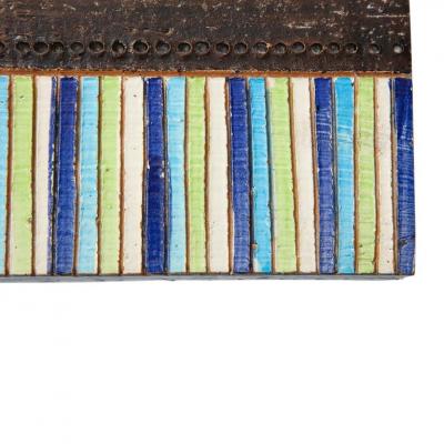  Bitossi Bitossi Box Ceramic Blue Green White Stripes Signed